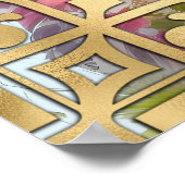 Aquarell-Blume und sibirische Husky-Welpe Poster (Ecke)