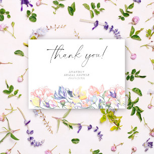 Aquarell-Blume - vielen Dank Brautparty Dankeskarte