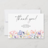 Aquarell-Blume - vielen Dank Brautparty Dankeskarte (Vorderseite)