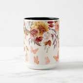 Aquarell-Blume Zweifarbige Tasse (Mittel)
