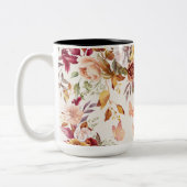 Aquarell-Blume Zweifarbige Tasse (Links)