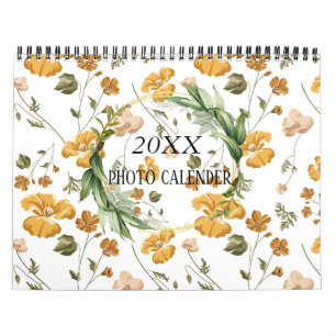 Aquarell-Blumen 12-Foto-Kalender mit Notizen Ca Kalender