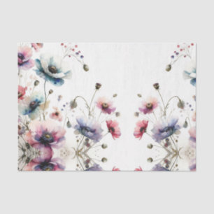 Aquarell-Blumen-Alkohol-Tinte-Blumenmuster Seidenpapier