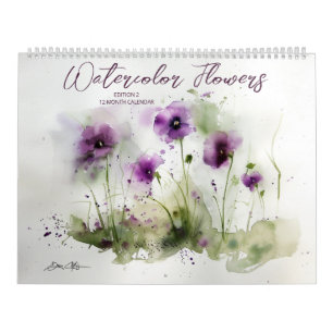 Aquarell-Blumen: Ausgabe 2 Kalender