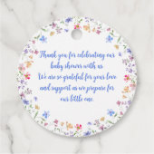 Aquarell-Blumen-Baby-Shower-Dankeschön  Geschenkanhänger (Rückseite)