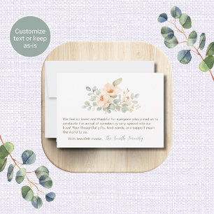 Aquarell-Blumen-Baby-Shower-Dankeskarten Mitteilungskarte