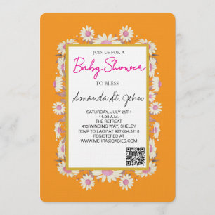Aquarell-Blumen-Baby-Shower-Einladung Einladung