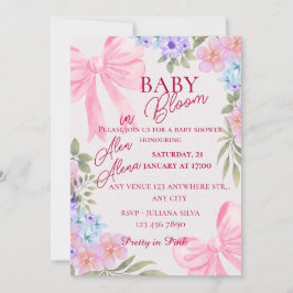Aquarell-Blumen-Baby-Shower-Einladung Einladung