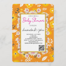 Aquarell-Blumen-Baby-Shower-Einladung