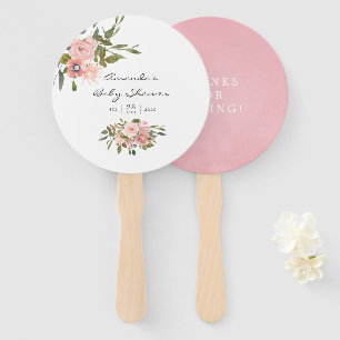 Aquarell Blumen Baby Shower in Rosé und Roségold Fächer