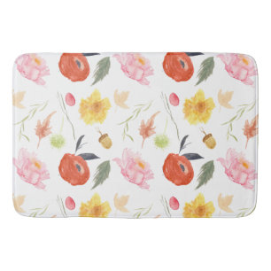 Aquarell Blumen Badematte