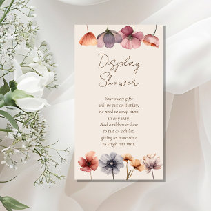 Aquarell-Blumen-Beige-Baby-Shower-Display-Dusche Begleitkarte