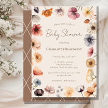 Aquarell-Blumen-Beige-Geschlechtsneutrale Babypart