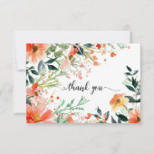 Aquarell-Blumen-Beileid-Dankeschön Dankeskarte (Vorderseite)