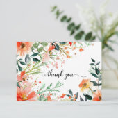 Aquarell-Blumen-Beileid-Dankeschön Dankeskarte (Stehend Vorderseite)