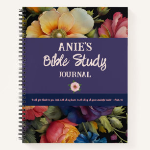 Aquarell-Blumen-Bibelstudien-Journal nach Maß Notizblock