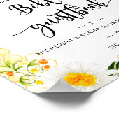 Aquarell-Blumen-Bienen-Gästebuch Poster (Ecke)