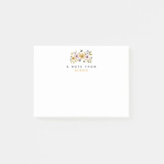 Aquarell-Blumen & Bienen Personalisiert Post-it Klebezettel