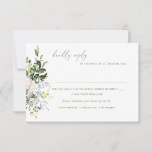 Aquarell Blumen Blaue Gummi-Eukalyptus, Antwort er Einladung