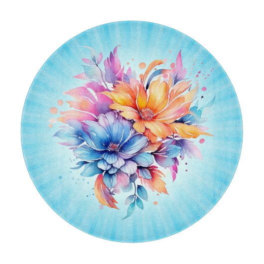 Aquarell-Blumen-Blumen-Design-24683 Schneidebrett (Vorderseite)