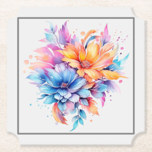 Aquarell-Blumen-Blumen-Design-24683 Untersetzer