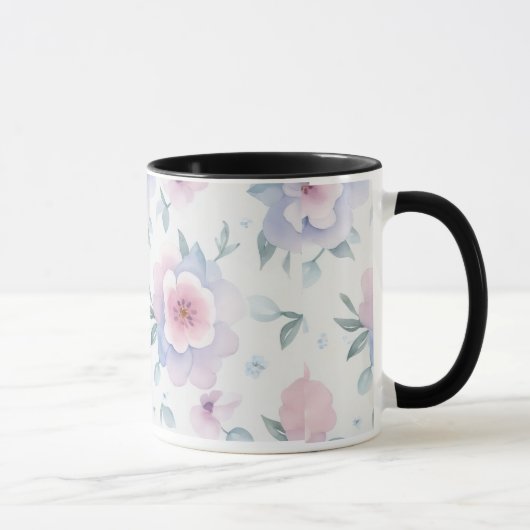 Aquarell-Blumen-Blumentasse Kaffeetasse (Rechts)