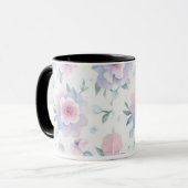 Aquarell-Blumen-Blumentasse Kaffeetasse (Vorderseite Links)