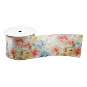 Aquarell Blumen Boho Wildblumen Geschenkpapier Satinband (Spule)