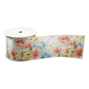 Aquarell Blumen Boho Wildblumen Geschenkpapier Satinband