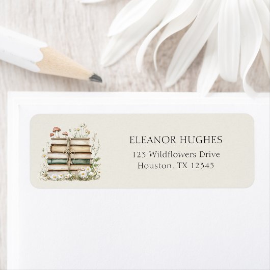 Aquarell-Blumen-Botanik-Bücher-Rücksendeadresse 