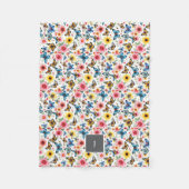 Aquarell-Blumen-Botanik-Muster monogrammiert Fleecedecke (Vorderseite)
