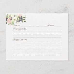 Aquarell-Blumen-Botanik-Rezept Postkarte