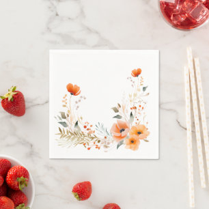 Aquarell-Blumen-Botanik Romantisch Serviette