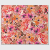 Aquarell-Blumen-Collage Geschenkpapier (Flach)