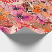 Aquarell-Blumen-Collage Geschenkpapier (Ecke)