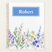 Aquarell Blumen Custom Name Planer Cover Design (Vorderseite)