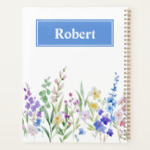 Aquarell Blumen Custom Name Planer Cover Design (Rückseite)