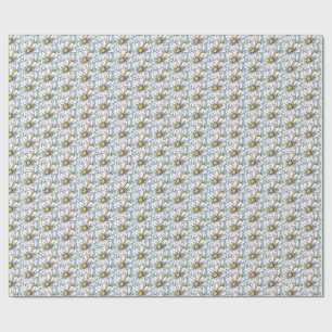 Aquarell-Blumen-Daisy-Entenei-Blau-Boho Geschenkpapier