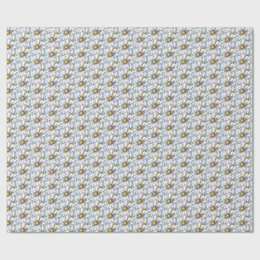 Aquarell-Blumen-Daisy-Entenei-Blau-Boho  Geschenkpapier (Flach)