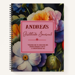 Aquarell-Blumen-Dankbarkeitstagebuch-Notizbuch Notizblock