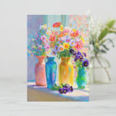 Aquarell-Blumen  Dankeskarte (Stehend Vorderseite)