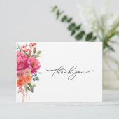 Aquarell-Blumen-Dankeskarten Dankeskarte (Stehend Vorderseite)