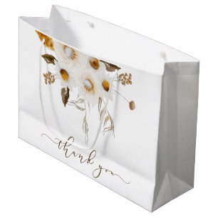 Aquarell-Blumen-Danksagungs-Tasche Große Geschenktüte