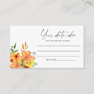 Aquarell-Blumen-Date-Night-Ideen \ Date-Glas  Begleitkarte