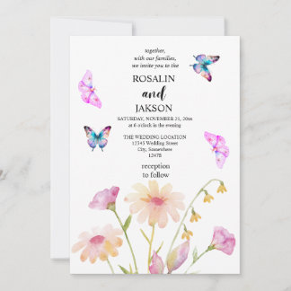 Aquarell-Blumen editierbar Einladung