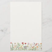 Aquarell Blumen Elegant Chic Briefpapier (Rückseite)