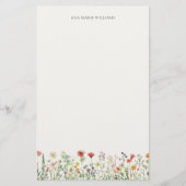 Aquarell Blumen Elegant Chic Briefpapier (Vorderseite)