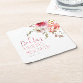 Aquarell Blumen Elegante Brautparty Rechteckiger Pappuntersetzer (angewinkelt)