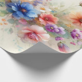 Aquarell Blumen Elegante Moderne Vorlage Geschenk Geschenkpapier (Ecke)