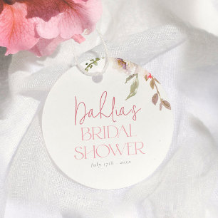 Aquarell Blumen Elegante Pinke Brautparty Geschenkanhänger
